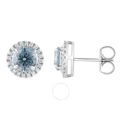 Brilliant Diamond 14kt White Gold 2.25 Carat Lab Grown Diamond Stud Earrings For Women