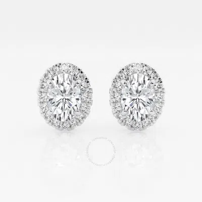 Brilliant Diamond 14kt White Gold 2.40 Carat Lab Grown Diamond Stud Earrings For Women