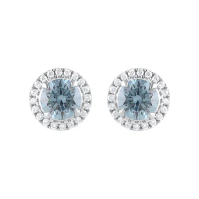 Brilliant Diamond 14kt White Gold 2.45 Carat Lab Grown Diamond Stud Earrings For Women