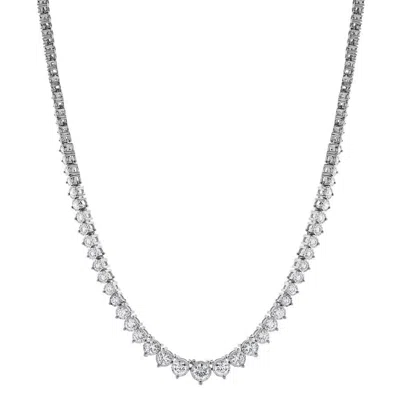 Brilliant Diamond 14kt White Gold 5.00 Carat Lab Grown Diamond Necklace For Women
