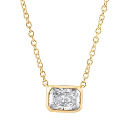 Brilliant Diamond 14kt Yellow Gold 0.60 Carat Lab Grown Diamond Pendant Necklace For Women