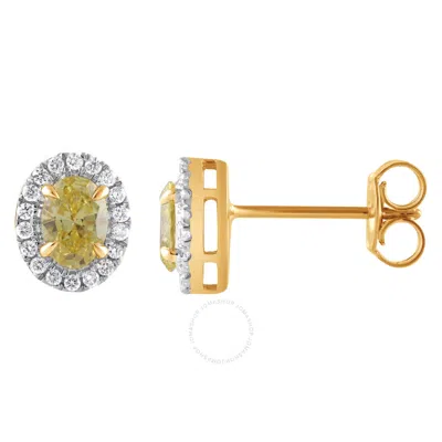 Brilliant Diamond 14kt Yellow Gold 0.75 Carat Lab Grown Diamond Stud Earrings For Women