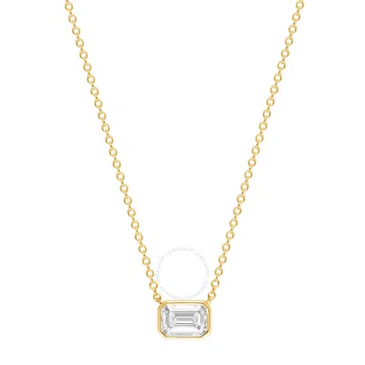 Brilliant Diamond 14kt Yellow Gold 1.00 Carat Lab Grown Diamond Necklace For Women