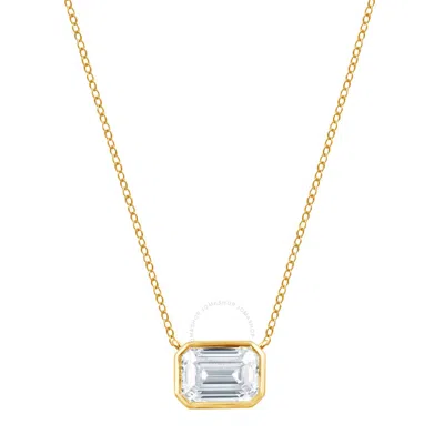 Brilliant Diamond 14kt Yellow Gold 1.00 Carat Lab Grown Diamond Pendant Necklace For Women