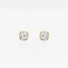 BRILLIANT DIAMOND BRILLIANT DIAMOND 14KT YELLOW GOLD 1/2 CTTW CUSHION-CUT LAB GROWN DIAMOND BEZEL SET SOLITAIRE STUD E
