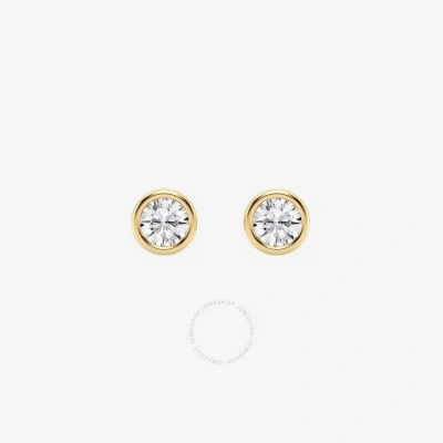 Brilliant Diamond 14kt Yellow Gold 1/2 Cttw Round-cut Lab Grown Diamond Bezel Set Filigree Solitaire