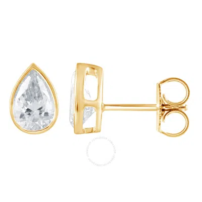 Brilliant Diamond 14kt Yellow Gold 1.25 Carat Lab Grown Diamond Stud Earrings For Women