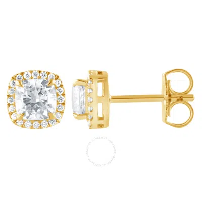 Brilliant Diamond 14kt Yellow Gold 1.45 Carat Lab Grown Diamond Stud Earrings For Women