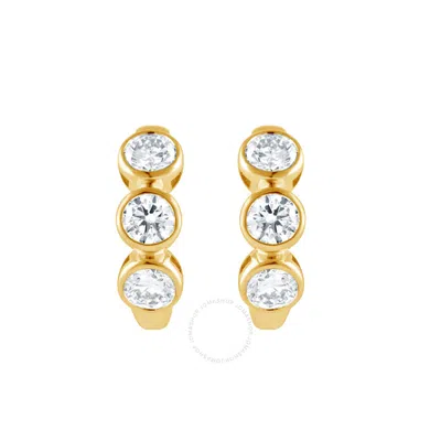 Brilliant Diamond 14kt Yellow Gold 2.75 Carat Lab Grown Diamond Hoop Earrings For Women