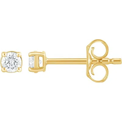 Brilliant Diamond 1/5 Carat Lab Grown Diamond Stud Earrings In 14k Yellow Gold Plated Over Silver