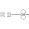 Brilliant Diamond 1/5 Carat Lab Grown Diamond Stud Earrings In Sterling Silver In White