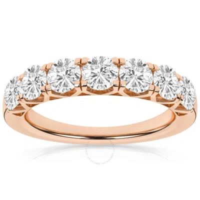 Brilliant Diamond 1.50 Carat 14k Rose Gold Diamond Ring For Women | Lab Grown Diamond | 7- Stone Ann In Pink