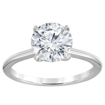 Brilliant Diamond 1.50 Carat 14k White Gold Round Cut Lab Grown Diamond Solitaire Ring For Women- Co