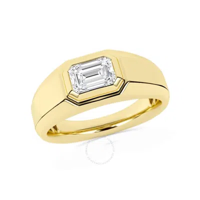 Brilliant Diamond 1.50 Carat 14k Yellow Gold Emerald Solitare Ring For Men  Lab Grown Diamond  Men's
