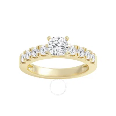 Brilliant Diamond 1.50 Carat Cushion & Round Cut Lab Grown Diamond Side Stone Engagement Ring (f-g