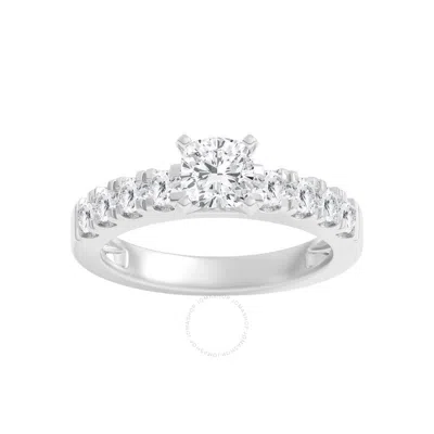 Brilliant Diamond 1.50 Carat Cushion & Round Cut Lab Grown Diamond Side Stone Engagement Ring (f-g