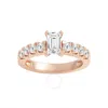 Brilliant Diamond 1.50 Carat Emerald & Round Cut Lab Grown Diamond Side Stone Engagement Ring (f-g