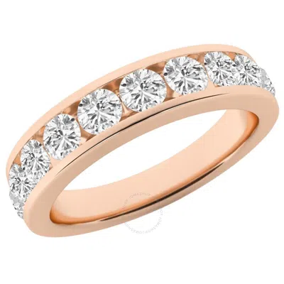 Brilliant Diamond 1.50 Carat Lab Grown Diamond  Wedding Anniversary Band For Women 14k Rose Gold Rin In Pink