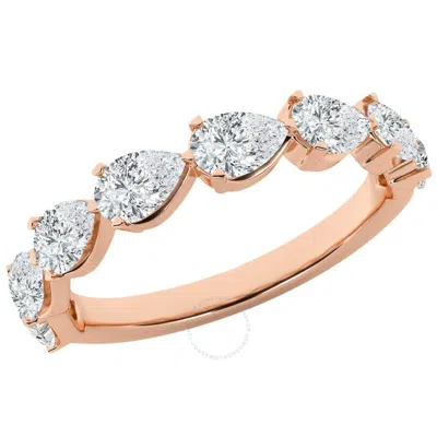 Brilliant Diamond 1.50 Carat Lab Grown Diamond  Wedding Anniversary Band For Women 14k Rose Gold Rin In Pink