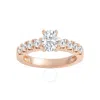 Brilliant Diamond 1.50 Carat Oval & Round Cut Lab Grown Diamond Side Stone Engagement Ring (f-g