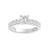 Brilliant Diamond 1.50 Carat Princess & Round Cut Lab Grown Diamond Side Stone Engagement Ring (f-g