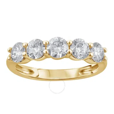 Brilliant Diamond 1.50 Ct Round Cut Lab Grown 5 Stone Diamond Anniversary Band Ring (f-g