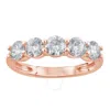 Brilliant Diamond 1.50 Ct Round Cut Lab Grown 5 Stone Diamond Anniversary Band Ring (f-g