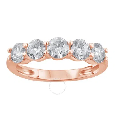 Brilliant Diamond 1.50 Ct Round Cut Lab Grown 5 Stone Diamond Anniversary Band Ring (f-g