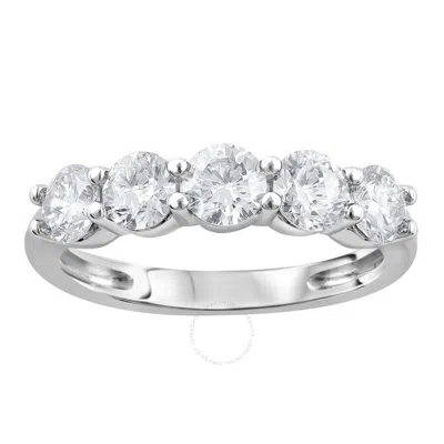Brilliant Diamond 1.50 Ct Round Cut Lab Grown 5 Stone Diamond Anniversary Band Ring (f-g