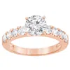 Brilliant Diamond 1.50 Cttw Prong Set 14k Rose Gold Round-cut Lab-grown Diamond Engagement Ring For