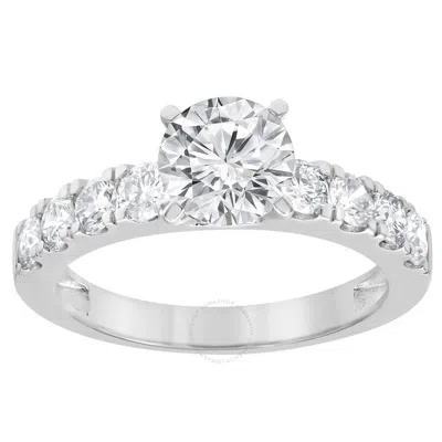 Brilliant Diamond 1.50 Cttw Prong Set 14k White Gold Round-cut Lab-grown Diamond Engagement Ring For