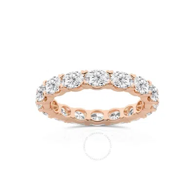 Brilliant Diamond 2 Carat East-west Oval Shape Lab Grown Diamond Eternity Band For Women | 14k Rose  In Pink