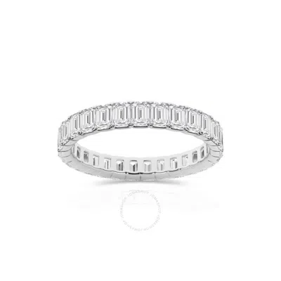 Brilliant Diamond 2 Carat Emerald Lab Grown Diamond Eternity Band For Women | 14k White Gold Wedding