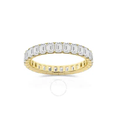 Brilliant Diamond 2 Carat Emerald Lab Grown Diamond Eternity Band For Women | 14k Yellow Gold Weddin
