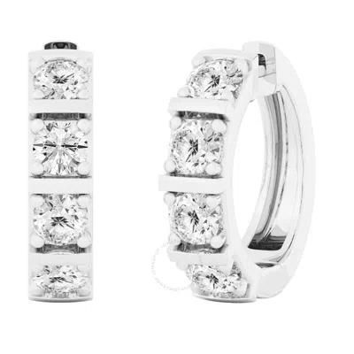 Brilliant Diamond 2 Carat Lab Grown Diamond Earrings For Women 14k White Gold Huggie Hoop Earrings (