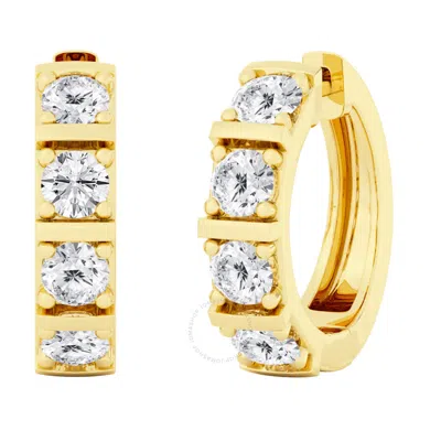 Brilliant Diamond 2 Carat Lab Grown Diamond Earrings For Women 14k Yellow Gold Huggie Hoop Earrings