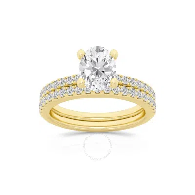 Brilliant Diamond 2 Carat Oval Diamond Wedding Engagement Ring Set For Women | Lab Grown Diamond Rin In Gold