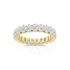 Brilliant Diamond 2 Carat Oval Lab Grown Diamond Eternity Band For Women | 14k Yellow Gold Wedding B