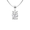 Brilliant Diamond 2 Carat Oval Lab Grown Diamond Solitaire Pendant Necklace In 14k White Gold In White
