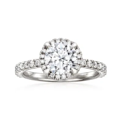 Brilliant Diamond 2 Carat Round Lab Grown Diamond Engagement Ring In 14k White Gold