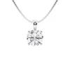 Brilliant Diamond 2 Carat Round Lab Grown Diamond Solitaire Pendant In 14k White Gold In White