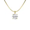 Brilliant Diamond 2 Carat Round Lab Grown Diamond Solitaire Pendant In 14k Yellow Gold In Yellow