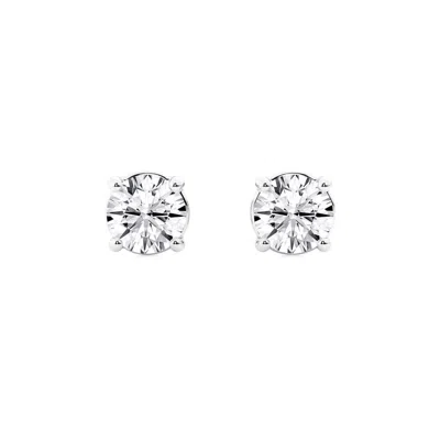 Brilliant Diamond 2 Carat Round Lab Grown Diamond Stud Earrings In 14k White Gold