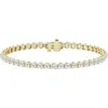 Brilliant Diamond 10 Carat Round Lab Grown Diamond Tennis Bracelet In 14k Yellow Gold In Gold