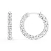 Brilliant Diamond 2 Carat Round Lab Grown Inside Out Diamond Hoop Earrings In Sterling Silver In White