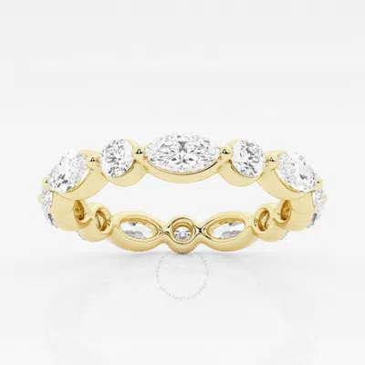 Brilliant Diamond 2 Cttw Marquise-cut Lab Grown Diamond Floating Eternity Band In 14kt Yellow Gold