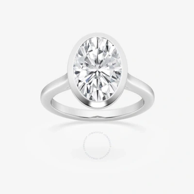 Brilliant Diamond 2 Cttw Oval-cut Lab Grown Diamond Bezel Set Solitaire Engagement Ring In Platinum In White