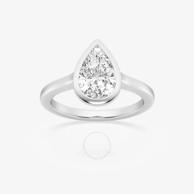 Brilliant Diamond 2 Cttw Pear-cut Lab Grown Diamond Bezel Set Solitaire Engagement Ring In Platinum In White