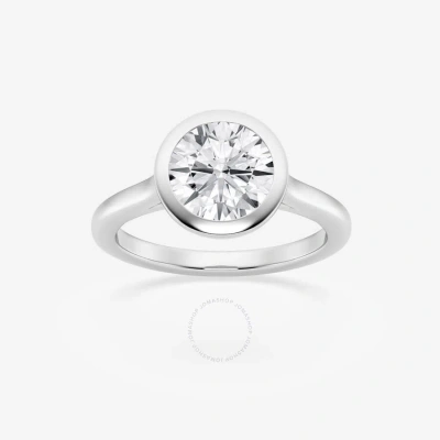 Brilliant Diamond 2 Cttw Round-cut Lab Grown Diamond Bezel Set Solitaire Engagement Ring In Platinum In Metallic