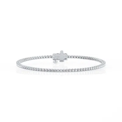 Brilliant Diamond 2 Cttw Round Lab Grown Diamond Tennis Bracelet In 10k White Gold In ["white","gold Tone"]
